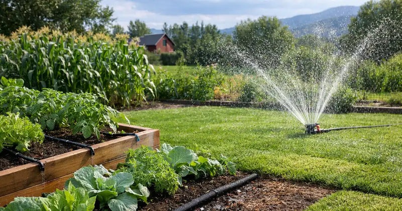 Drip irrigation system supporting healthy shrubs and new landscape plants
