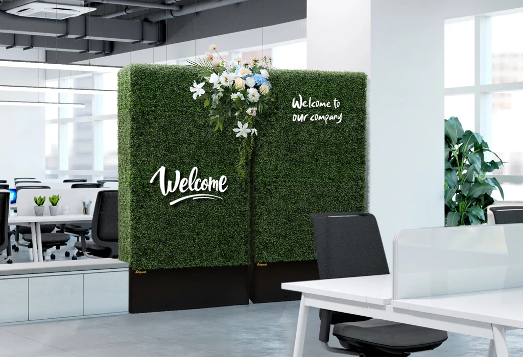 Interior landscaping creating a welcoming commercial office environment.